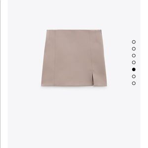 Tan Zara mini skirt with slit